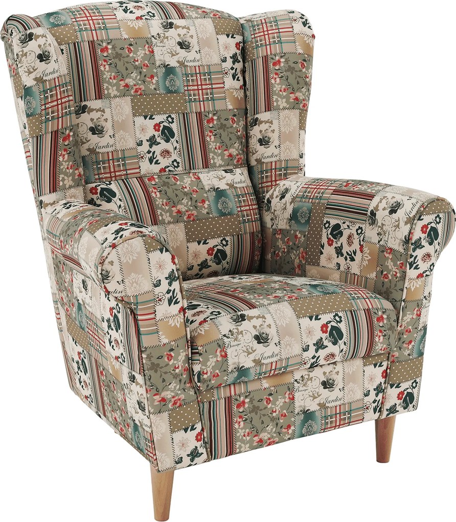 Füles fotel, szövet patchwork viorica 1, CHARLOT