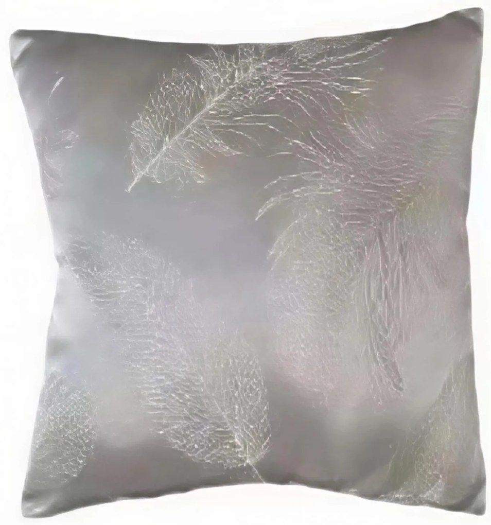 Dekoratív párnahuzat 45x45cm tollak szürke TiaHome