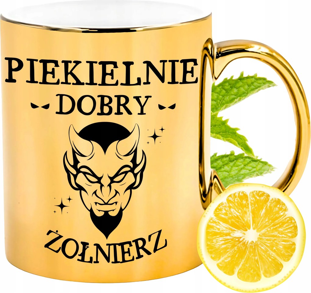 Prémium Arany Csillogó Bögre Katona Ajándék Nyomtatott Fotóval