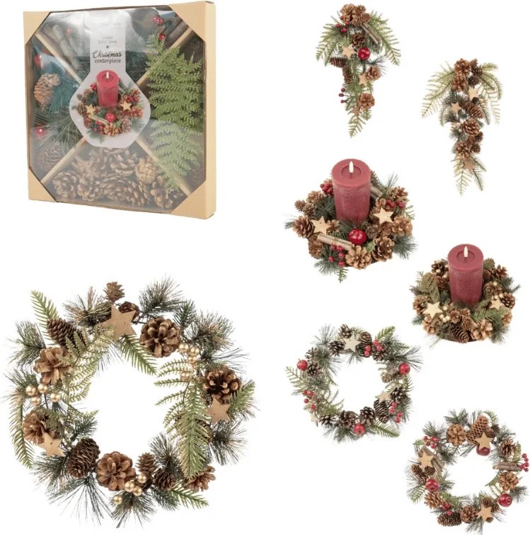 Kreatív készlet DIY CHRISTMAS koszorúk és dekorációk készítéséhez - különböző változatok
