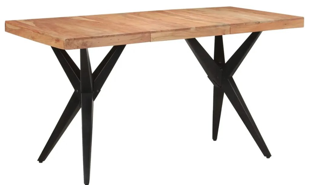 Fekete tömör akácfa étkezőasztal 140 x 70 x 76 cm