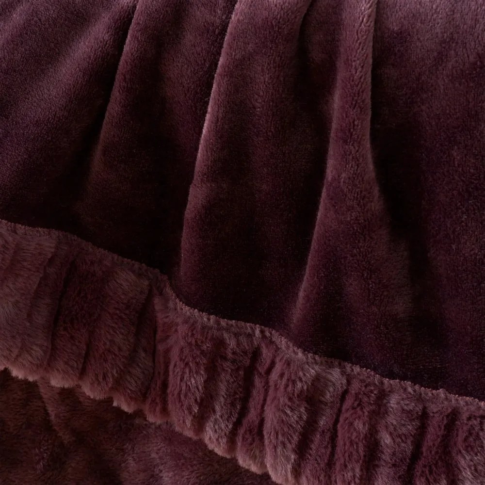 Sötétlila mikroplüss takaró 150x200 cm Velvet and Faux Fur – Catherine Lansfield