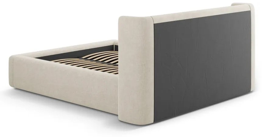 Krémszínű kárpitozott ágyneműtartós franciaágy ágyráccsal 180x200 cm Jason – Windsor &amp; Co Sofas