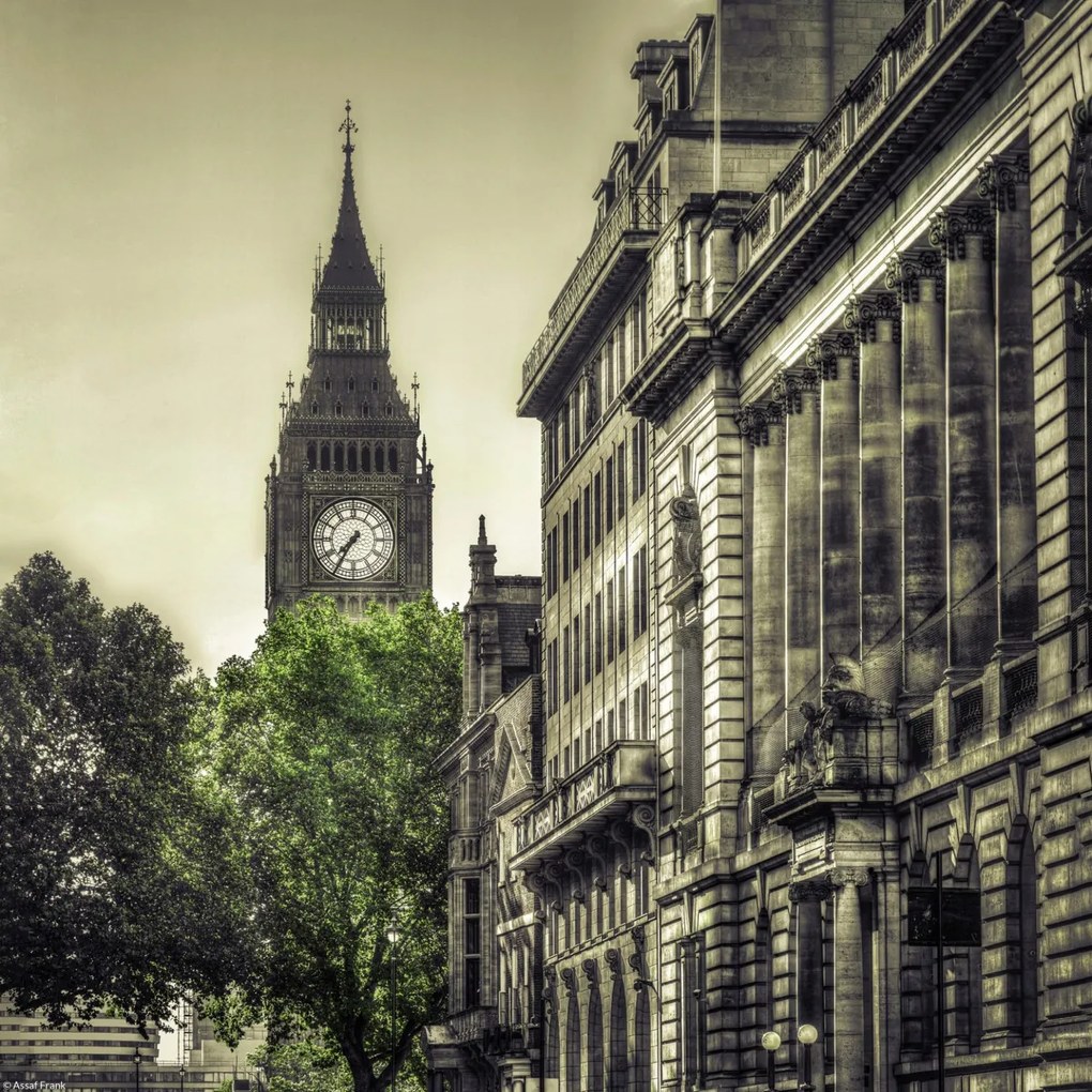 Poszter 30x30cm Kilátás a Big Benre a St James Parkból, Assaf Frank