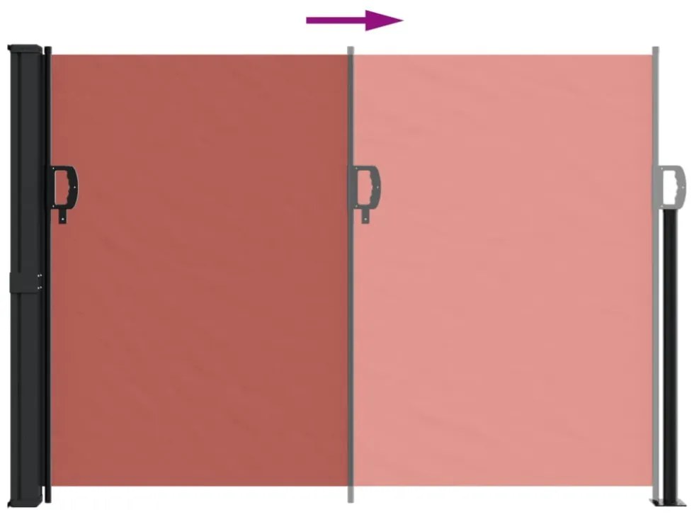 terrakotta behúzható oldalsó napellenző 140 x 600 cm