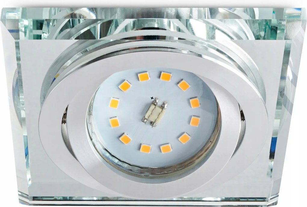 Süllyesztett lámpatest MR16 Négyzet Állítható Átlátszó Üveg OH51 Kobi