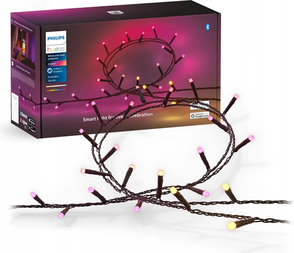 LED-es karácsonyi girland Philips Hue Festavia 250 fény 20m