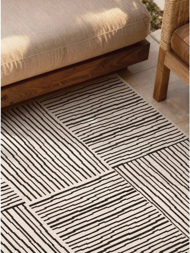 Fekete-krémszínű kültéri-beltéri szőnyeg 120x170 cm Haringey Nightingale – Ted Baker