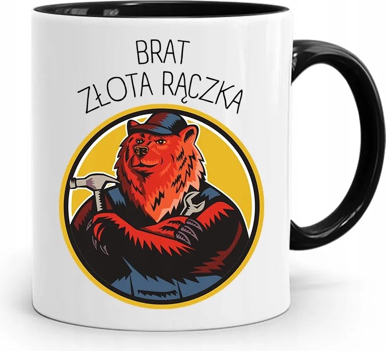 Bögre Fekete Ajándék Testvérnek Arany Fogantyú nyomott mintával