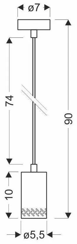 Fekete függőlámpa fa búrával ø 7 cm Tubo – Candellux Lighting