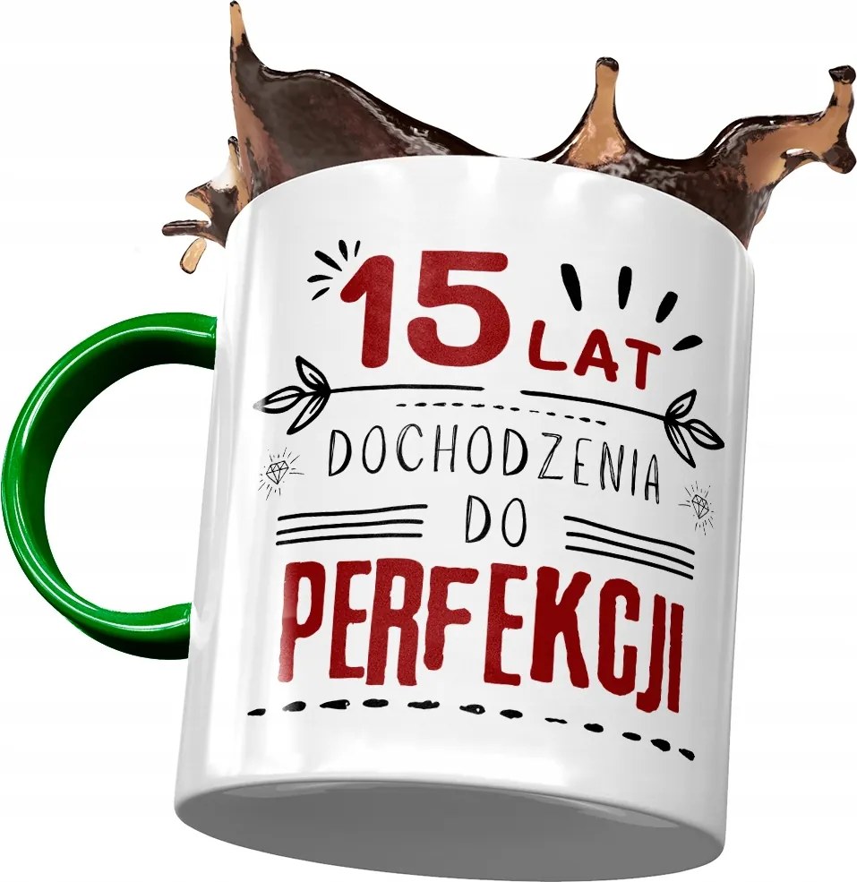 Zöld Bögre Születésnapra 15 15. 15. Ajándék Nyomtatott Fotóval