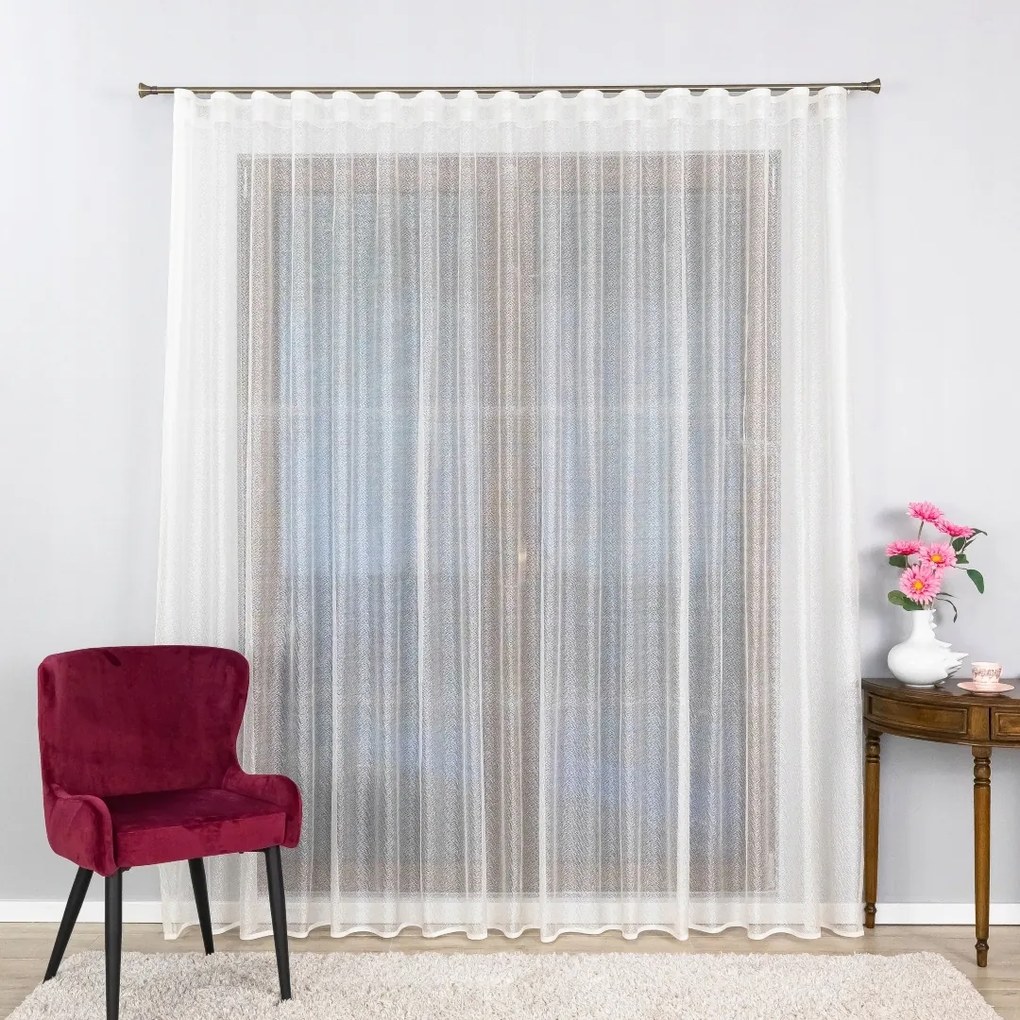 Jacquard Függöny Krémszalaggal Háló, Varrott Lengyelországban 400X240