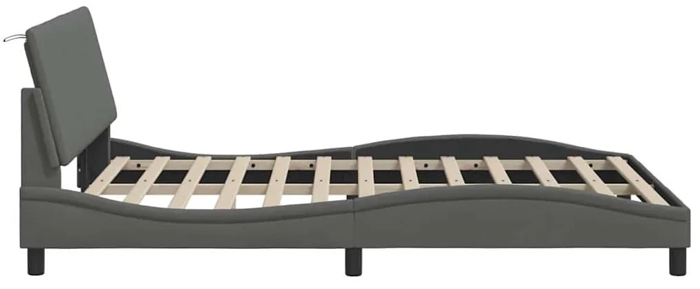 sötétszürke szövet ágykeret matrac nélkül Hanko 140 x 190 cm