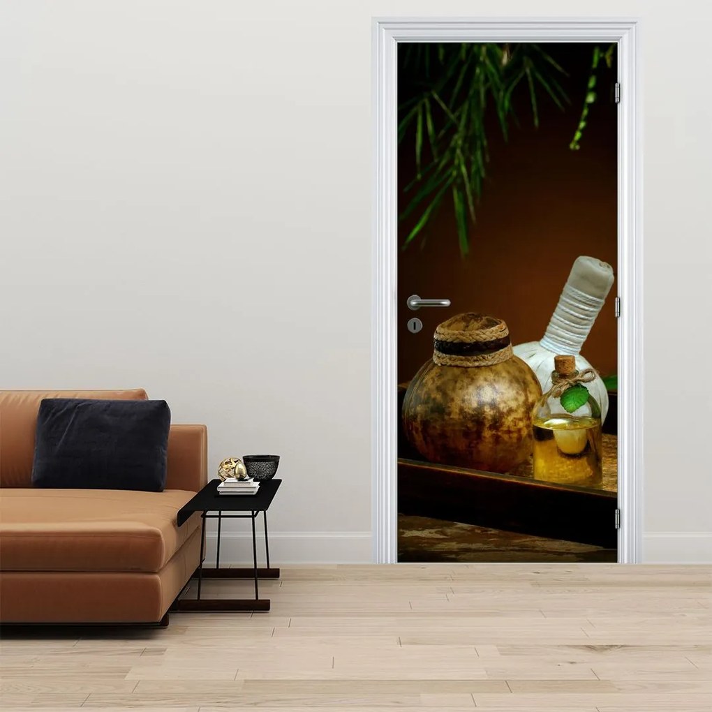 Fotótapéta ajtóra - SPA tárgyak (95x205cm)