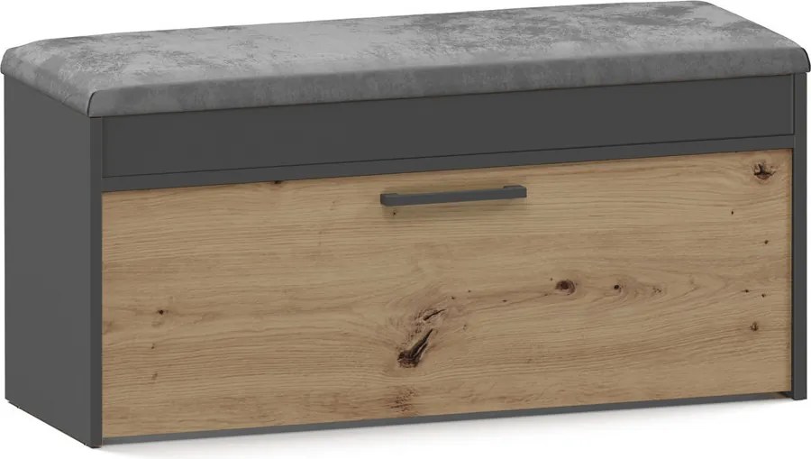 MIX Parma cipősszekrény, antracit-tölgy