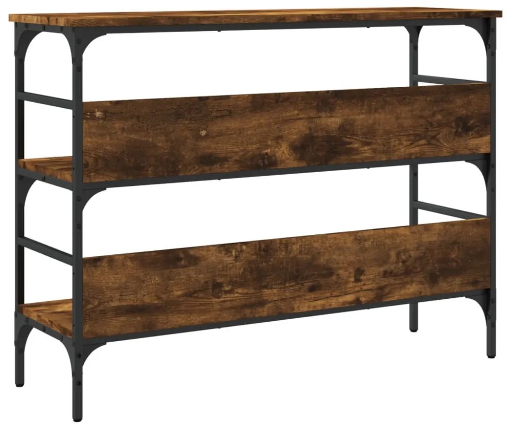 füstös tölgy színű szerelt fa tálalóasztal 100x32x75 cm