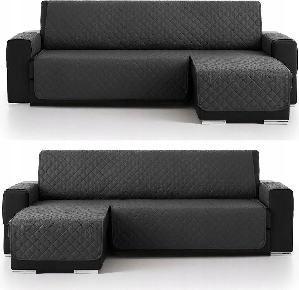 Kanapé ágytakaró sarokvédő 200 cm szürke steppelt ágytakaró