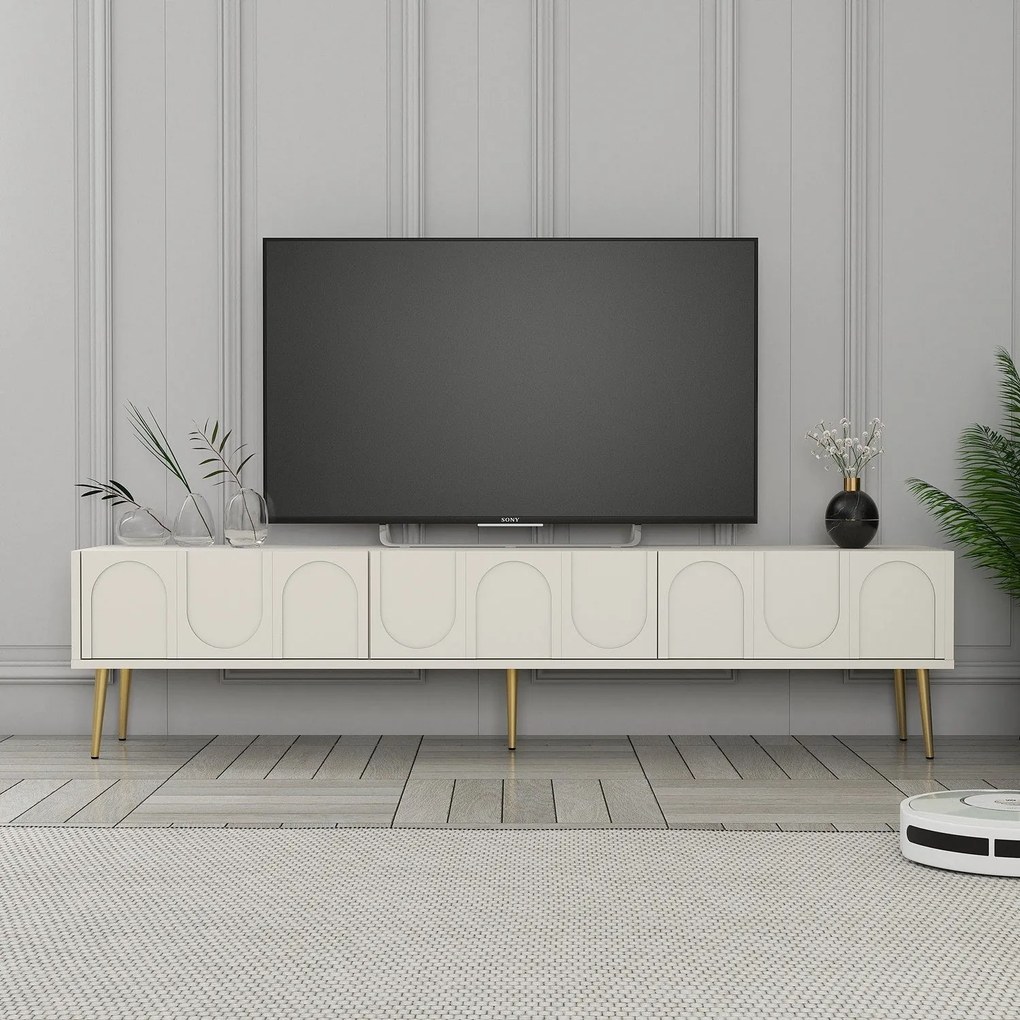 TV szekrény Lyon 43 - Krém, Arany