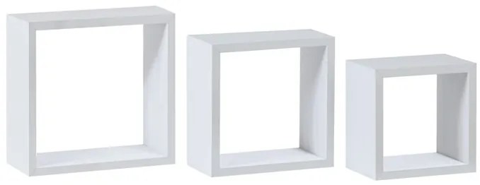 P-012 Lebegő polc Szett Fehér Színben