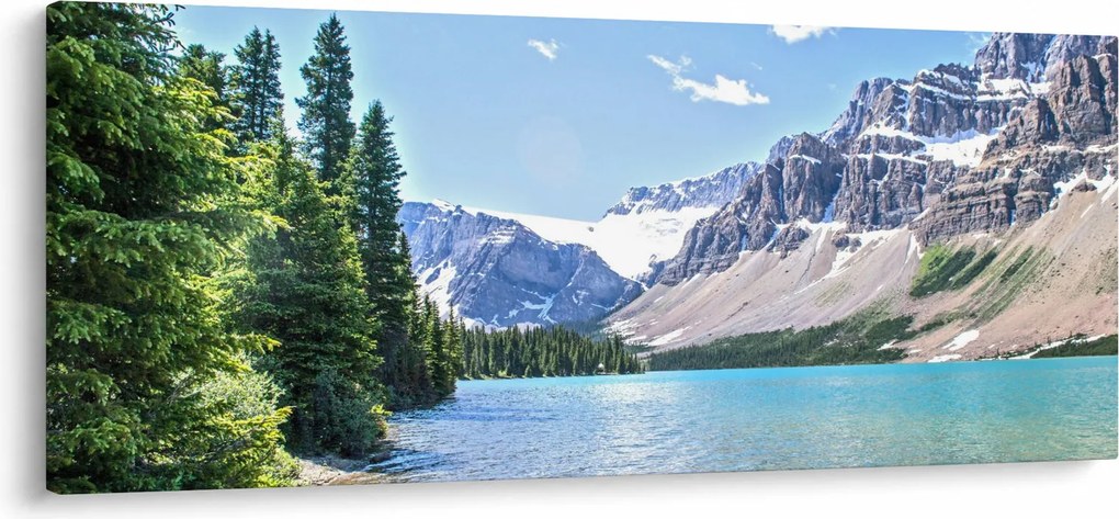 Egy alpesi tó képe (120x50 cm)