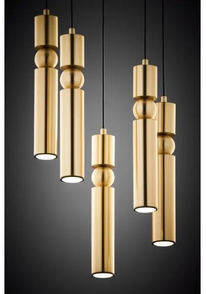 Jupiter 2020 - Csillár zsinóron ALAS 5xGU10/10W/230V arany