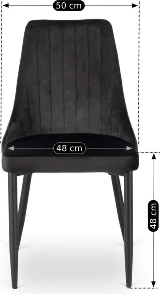 Krzesło BARI Czarne Welurowe