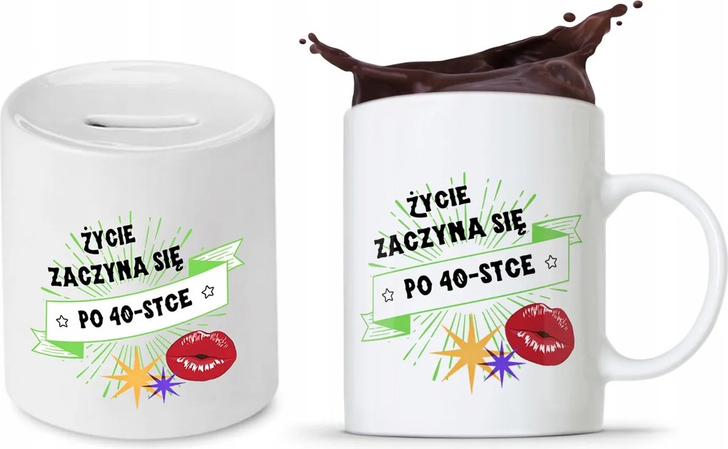 Születésnapra 40 40-es 40-es Persely Szett fényképes nyomott mintás bögre