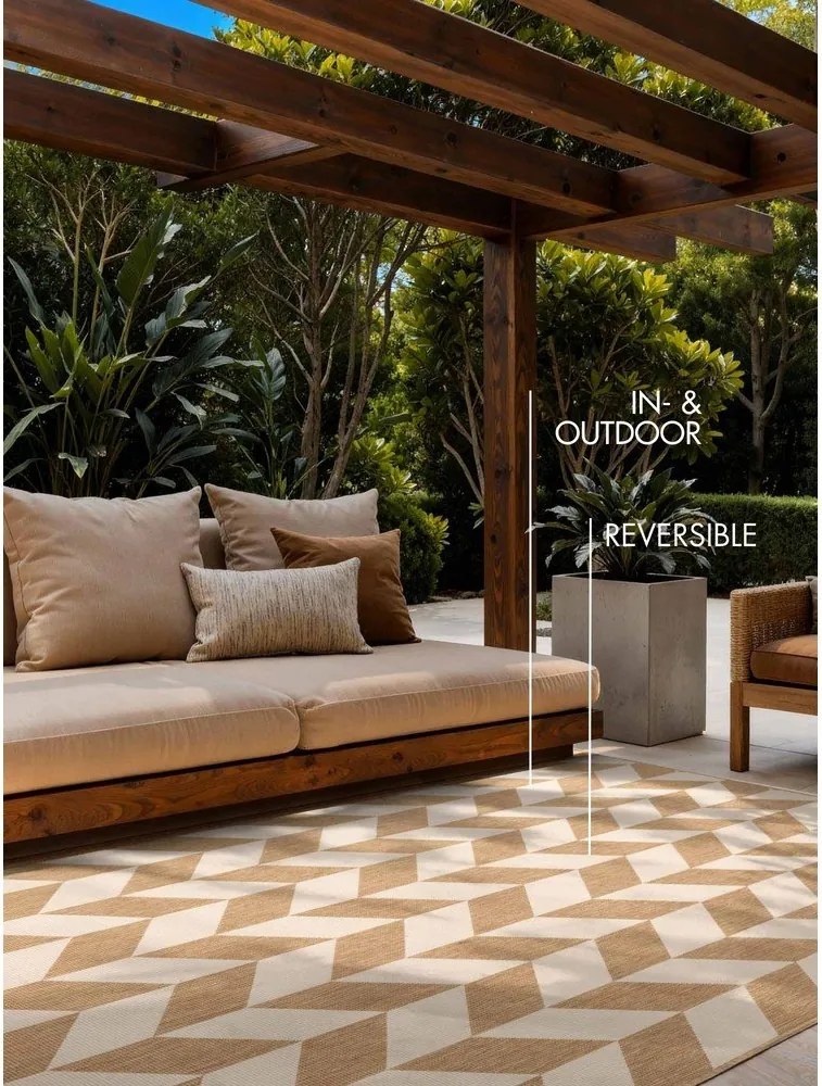 Krémszínű-natúr színű kültéri-beltéri szőnyeg 120x170 cm Haringey Terrick – Ted Baker