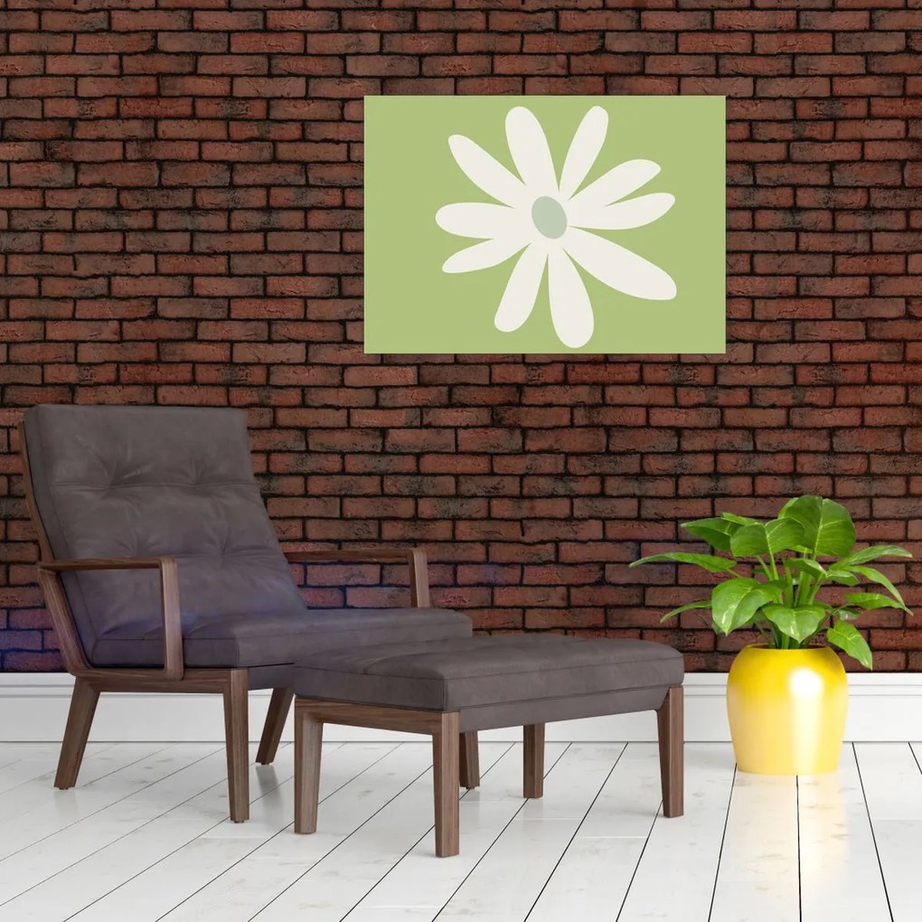 Üveg kép - Hippik, zöld virágok N⁰2 (70x50 cm)