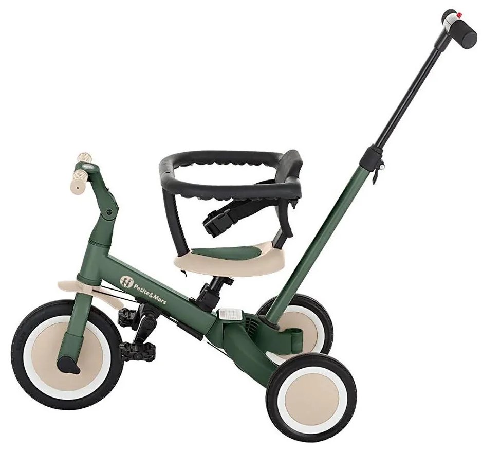 Petite&Mars PETITE&amp;MARS - Gyermek tricikli 5in1 TURBO Misty Green AG0727