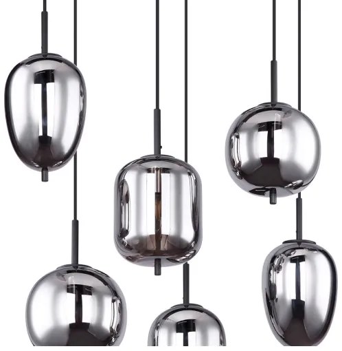 Globo 15345-6 - BLACKY 6xE14/40W/230V fekete függeszték