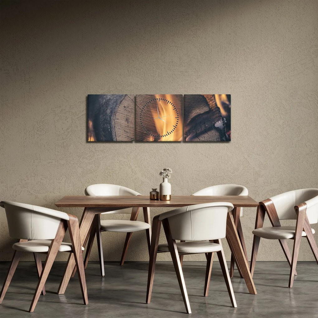 Égő fa képe (órával) (90x30 cm)