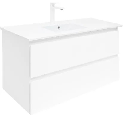 SAT B-Way Fürdőszobaszekrény mosdóval 99x50x45 cm fehér fényes BWAY2100WU4B2