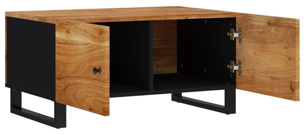 Tömör akácfa és szerelt fa dohányzóasztal 80 x 50 x 40 cm