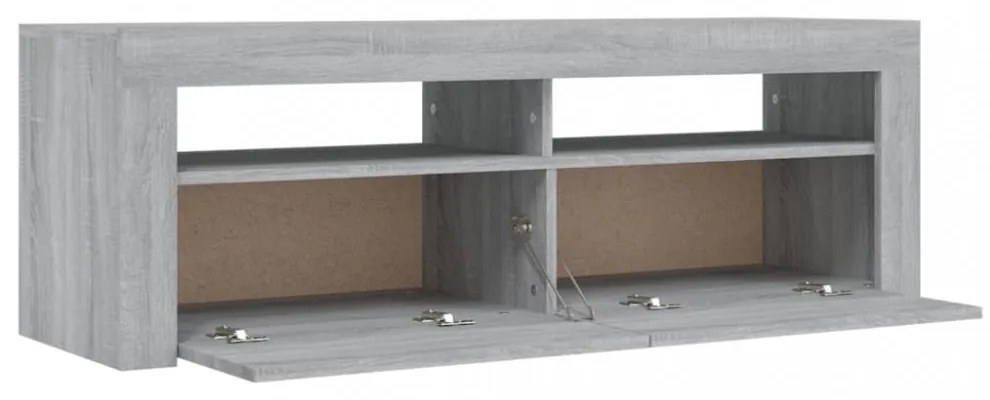 szürke sonoma színű TV-szekrény LED-lámpákkal 120 x 35 x 40 cm