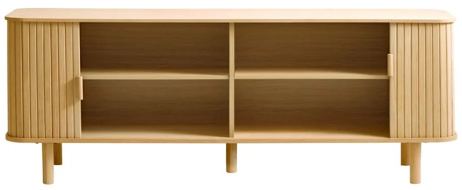 Natúr színű TV-állvány tölgyfa dekorral 160x56 cm Cavo – Unique Furniture