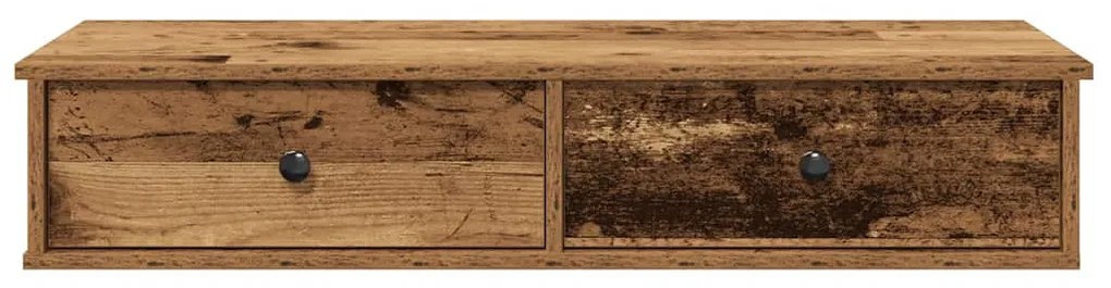 antik fa szerelt fa falipolc fiókokkal 100 x 37,5 x 19 cm