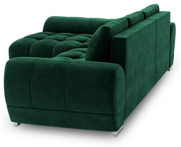 Nuage palackzöld kinyitható sarokkanapé bársony kárpittal, bal oldali - Windsor &amp; Co Sofas