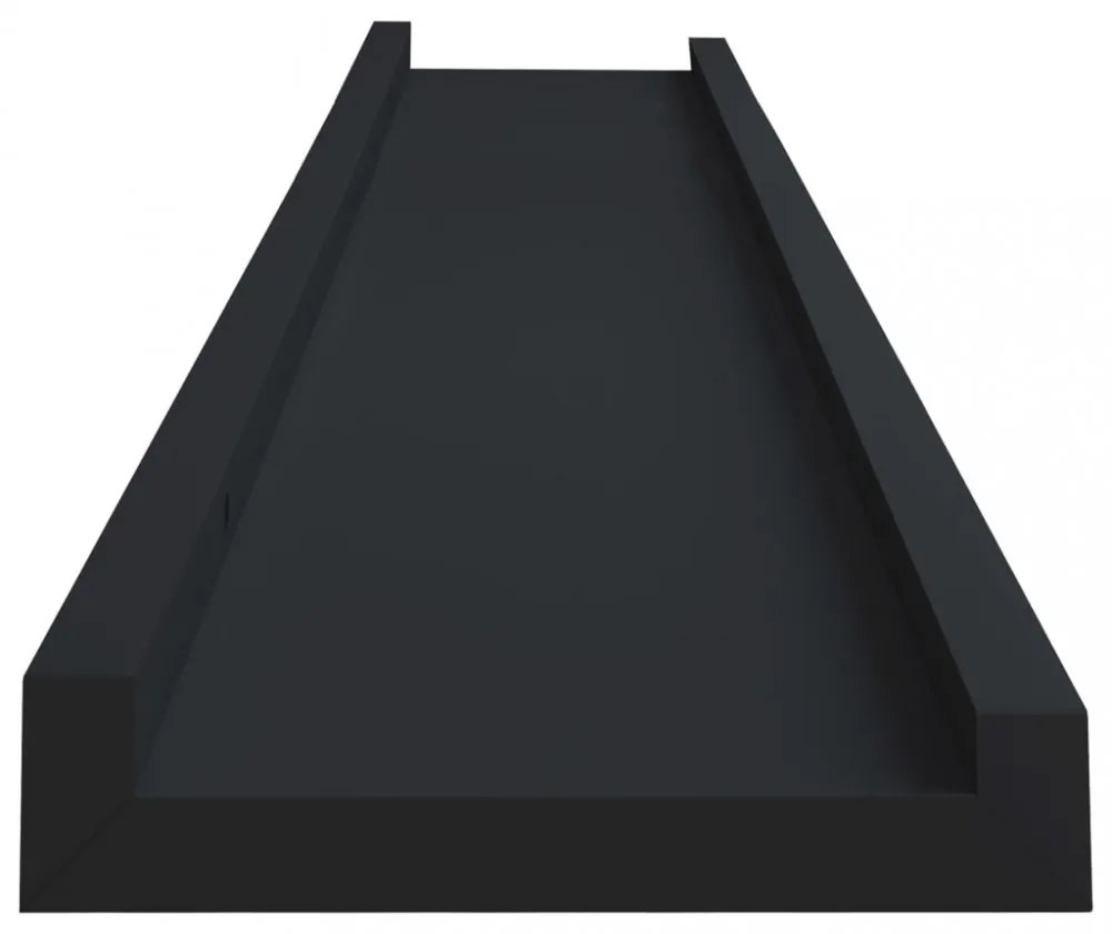 2 db fekete MDF szegélypolc képkeretekhez 80 x 9 x 3 cm