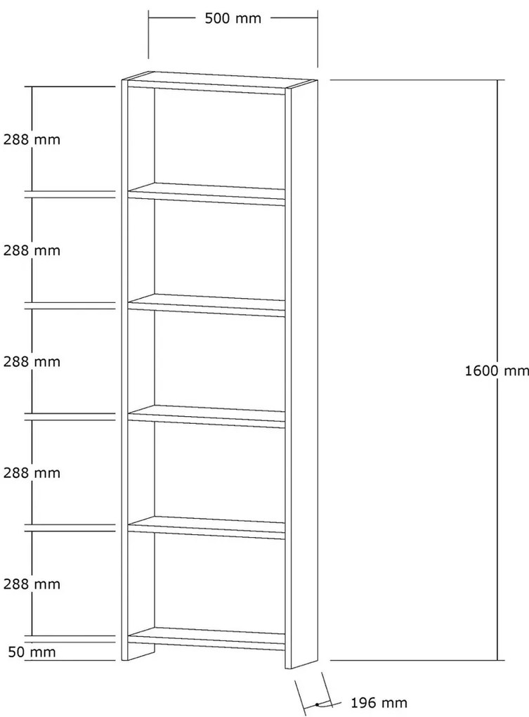 New Walnut könyvespolc