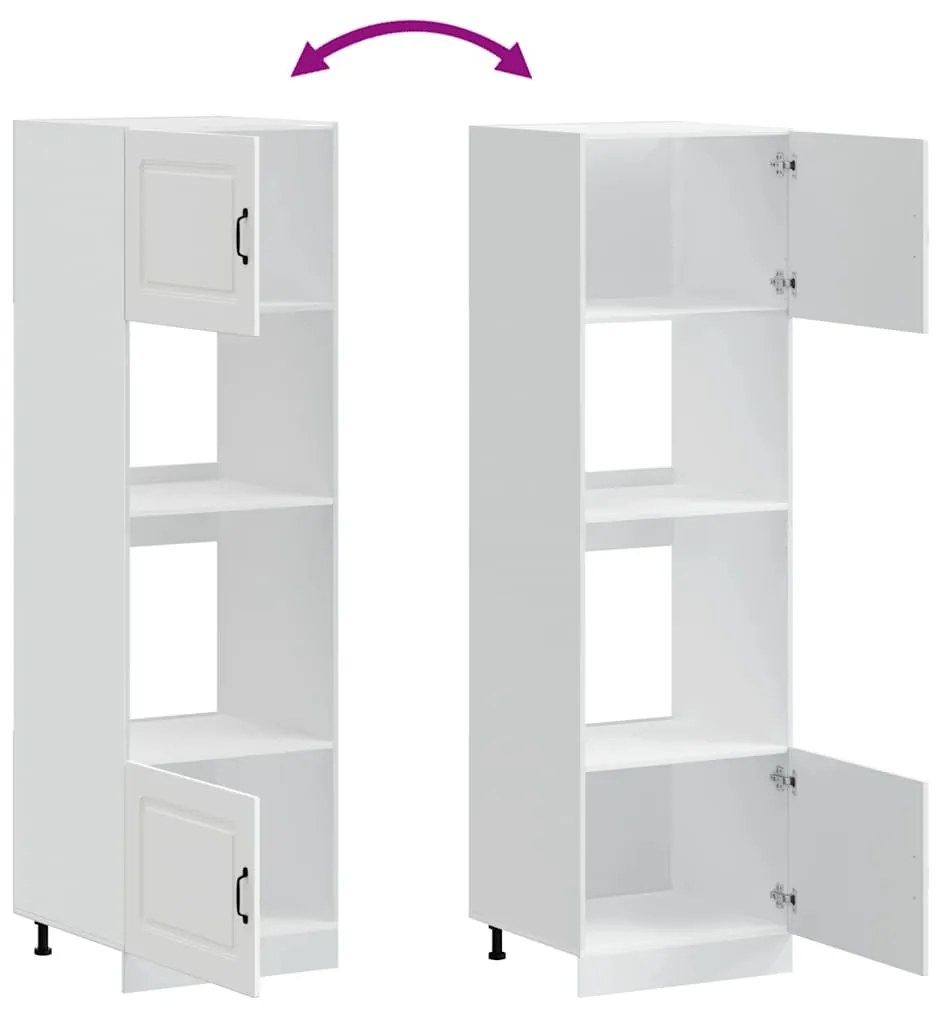 Kalmar 2 db fehér szerelt fa sütőszekrények