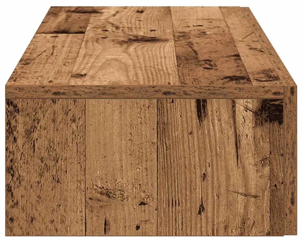Falipolc fiókokkal régi fa 80x33x17 cm műszaki fa