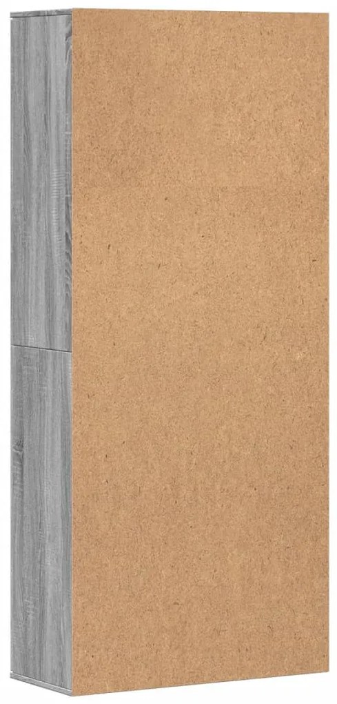 szürke sonoma színű szerelt fa magasszekrény 80 x 35 x 180 cm
