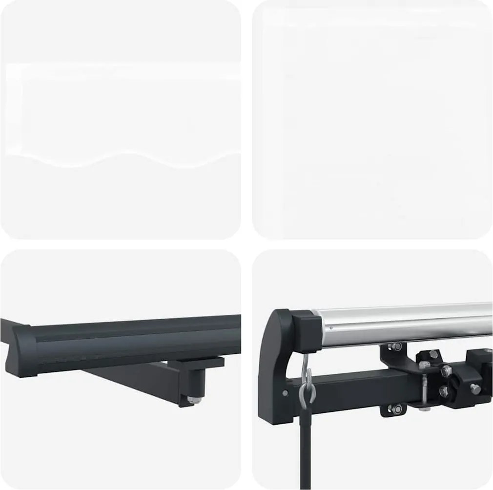 Behúzható napellenző Fehér 400 × 300 cm Poliészter és acél