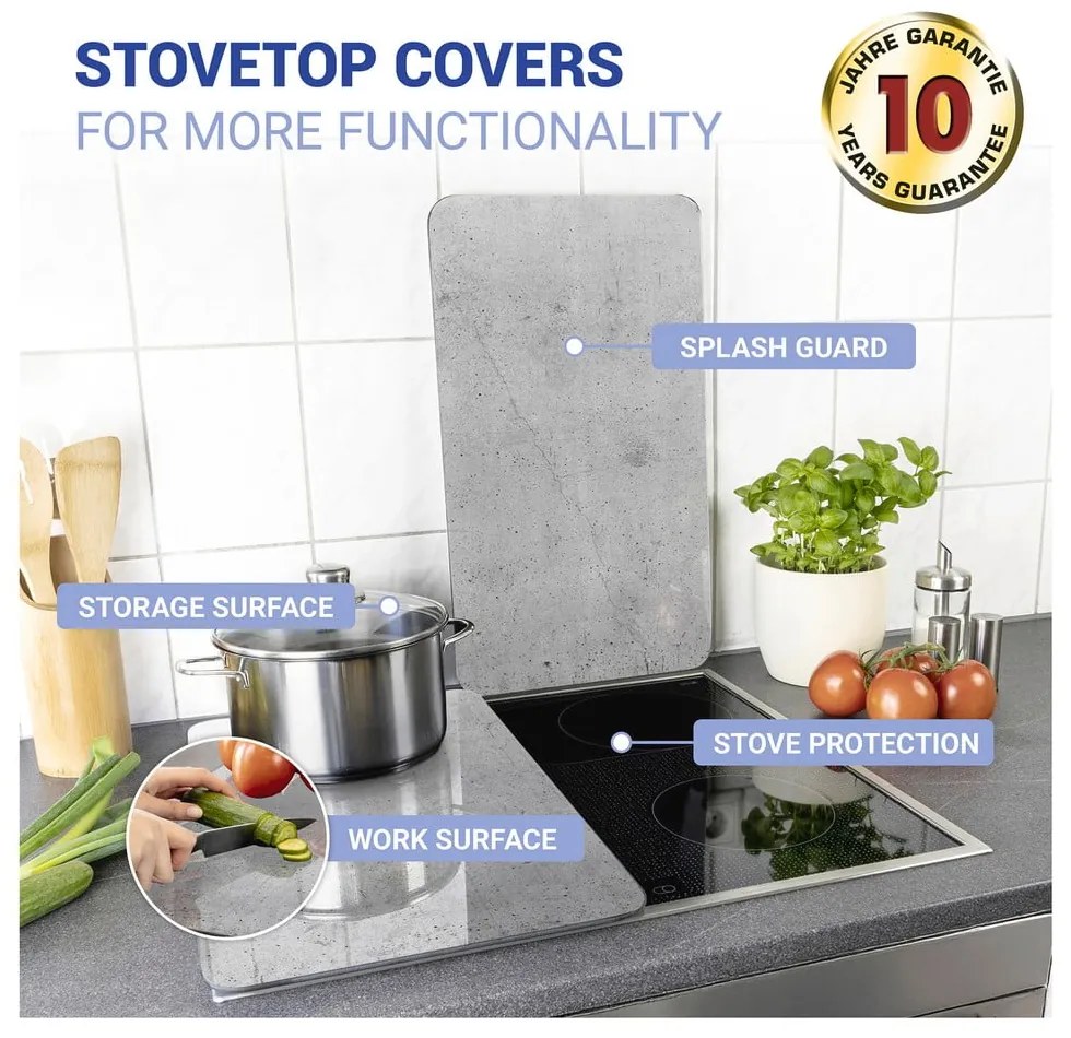 Edzett üveg tűzhely fedőlap szett 2 db-os Universal – Wenko