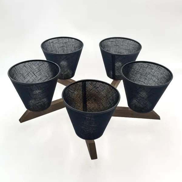 Brilagi - LED mennyezeti lámpa ANTHONY 5xE14/40W/230V dió/fekete