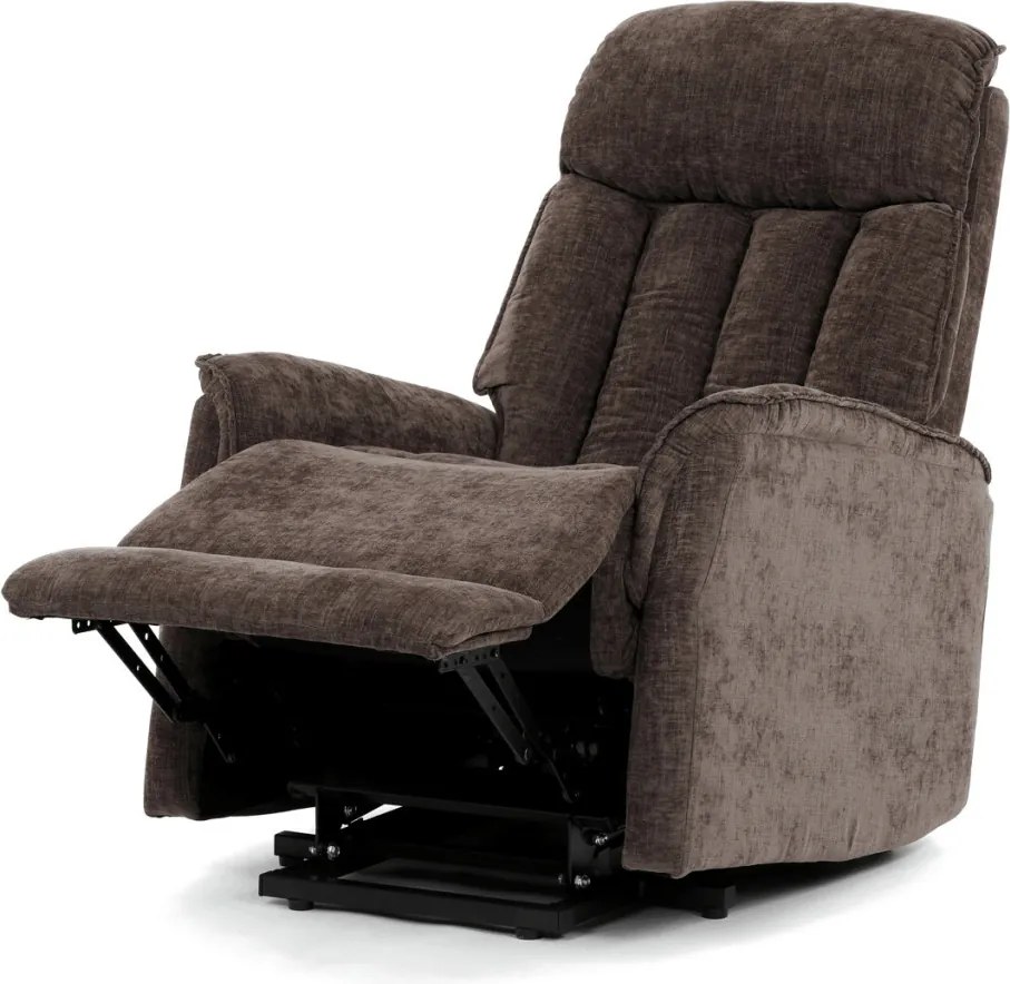 Barna elektromos relaxfotel kábeles vezérléssel, szövet kárpitozással, TV-H9727 BR2