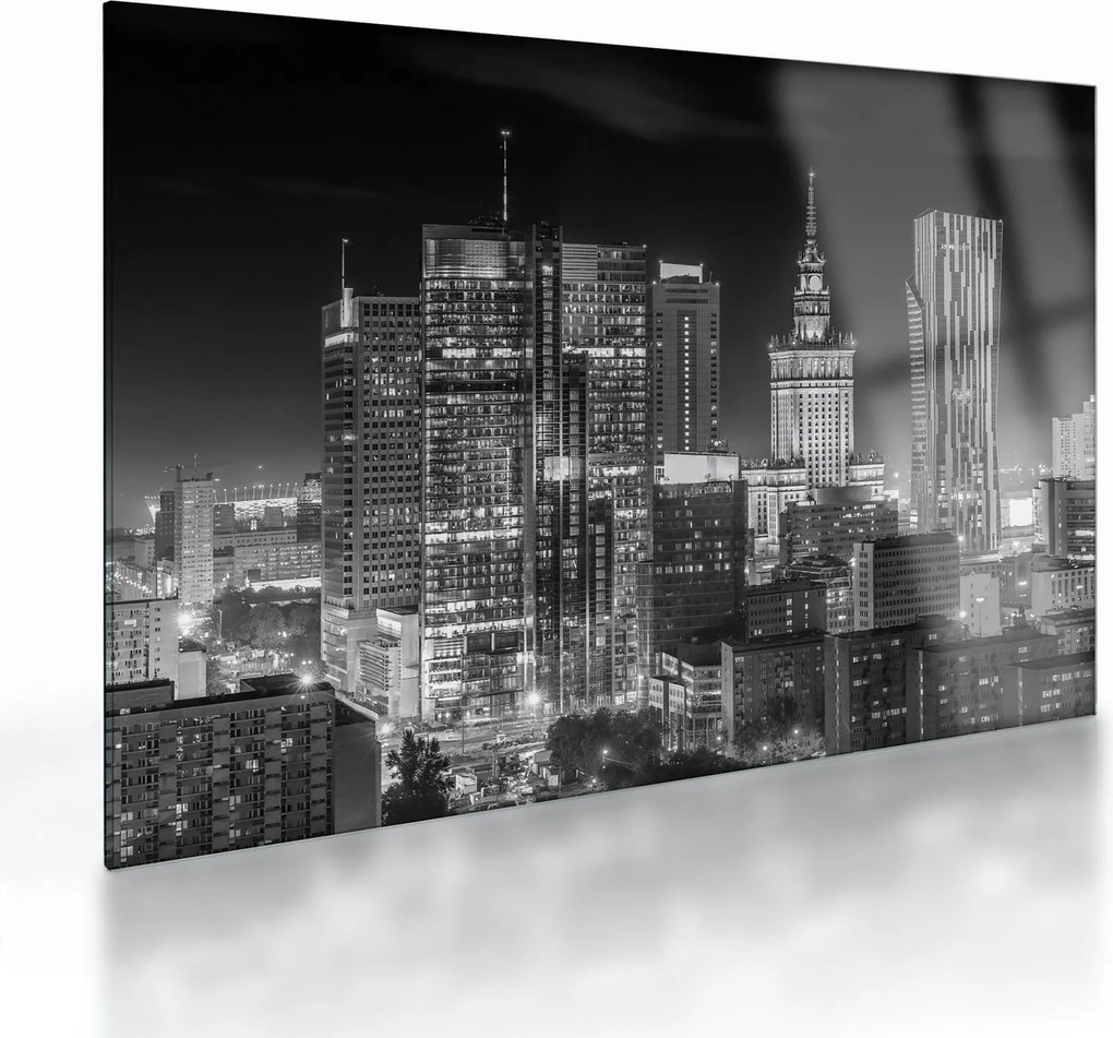 Üveg kép - Fekete-fehér New York (70x50 cm)