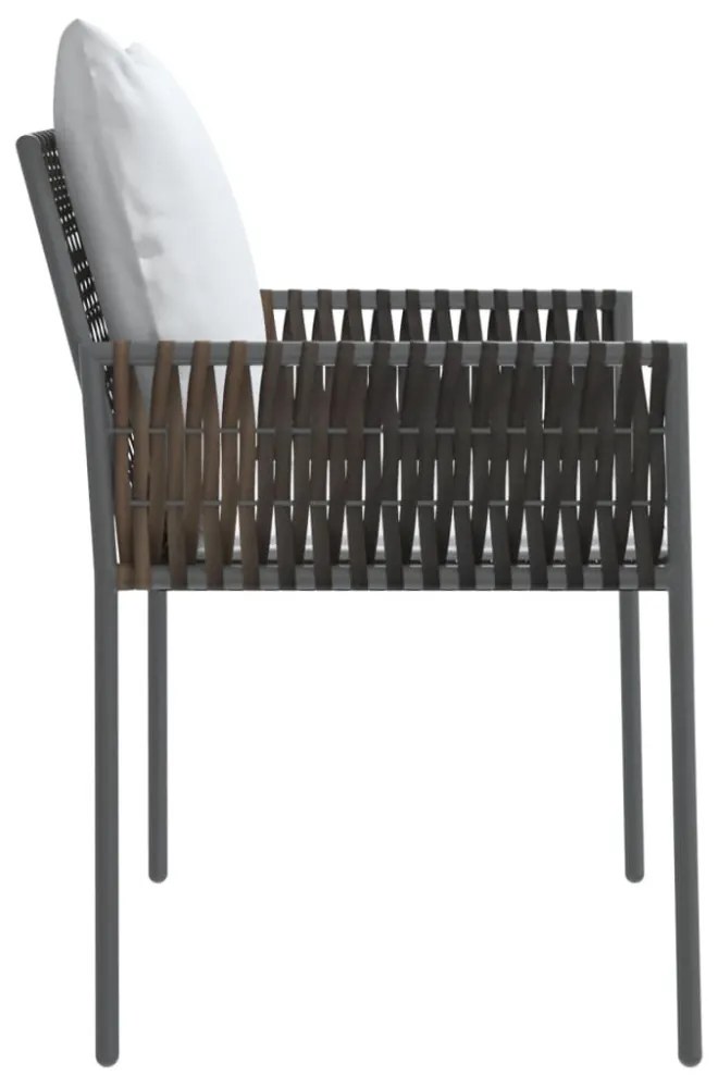 4 db barna polyrattan kerti szék párnával 54x61x83 cm