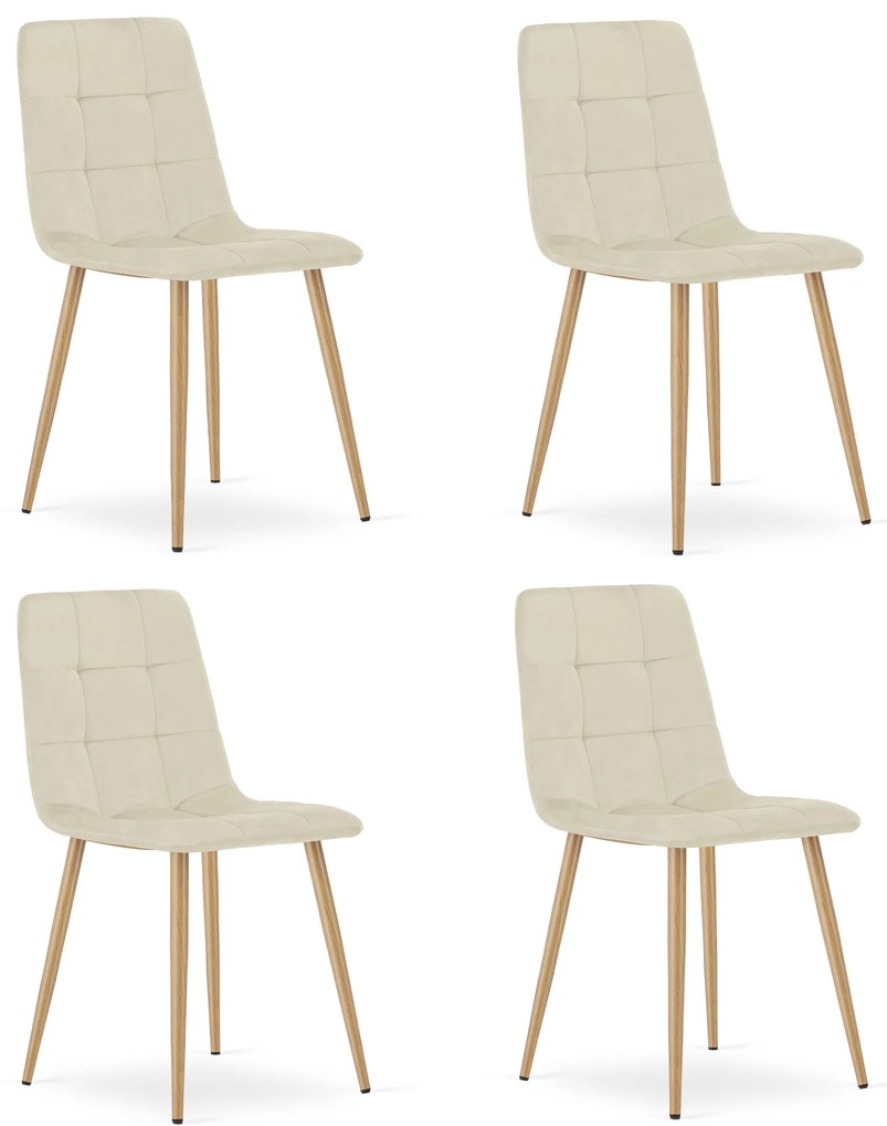 Világosbézs bársony szék KARA